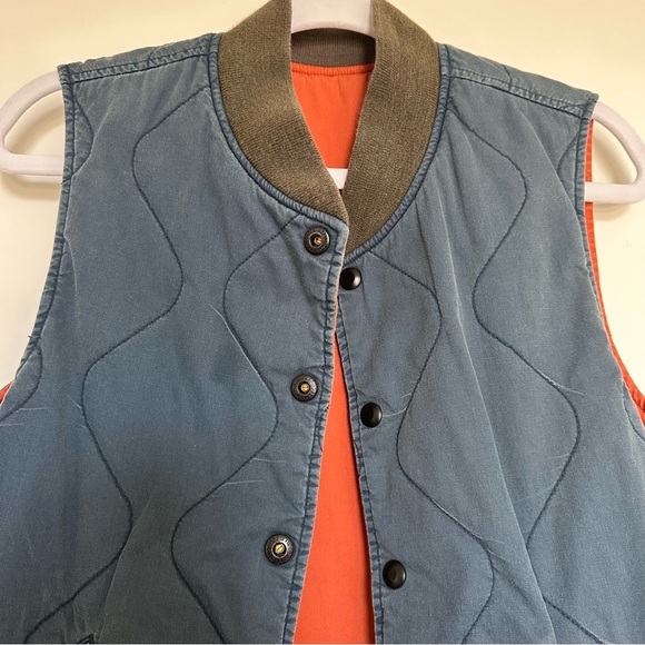 VINTAGE RARE Ralph Lauren double RL reversible vest orange and blue stitched - Picture 6 of 8